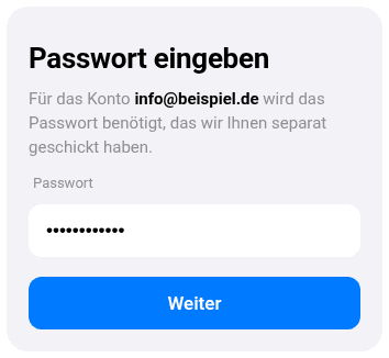 iOS: Passwort für das Postfach eingeben